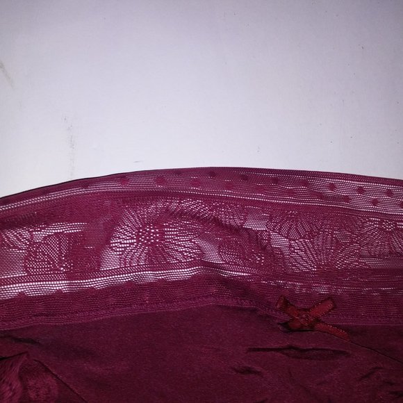 No Boundaries Panty XXL 2X 19 Hipster Solid Burgundy Lace Trim New With Tags  *B - Picture 5 of 7